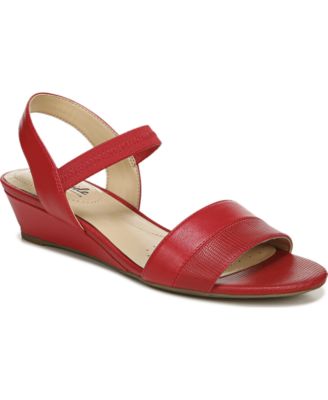 macy's red wedge shoes