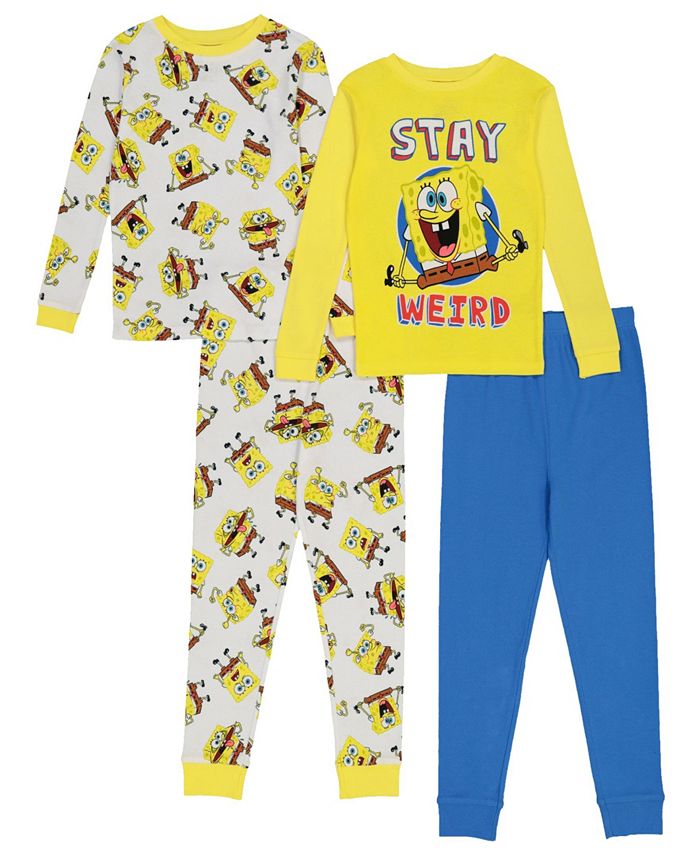 AME SpongeBob Big Boy 4 Piece Pajama Set - Macy's