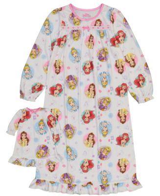 AME Disney Princess Big Girl Nightgown with Matching Doll Nightgown ...