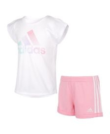 Little Girls Dance T-shirt and Short Set, 2 Piece