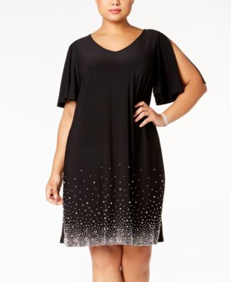 Plus Size Beaded Shift Dress