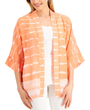 Jm Collection Printed Sheer Jacket Created for Macy's