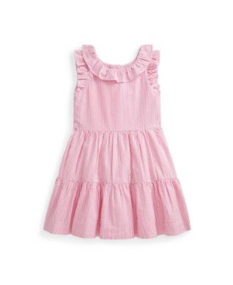 Polo Ralph Lauren Little Girls Gingham Seersucker Dress - Macy's