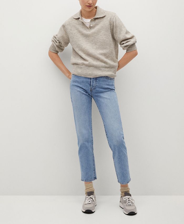 MANGO Women's Straight Cotton Jeans - Macy's