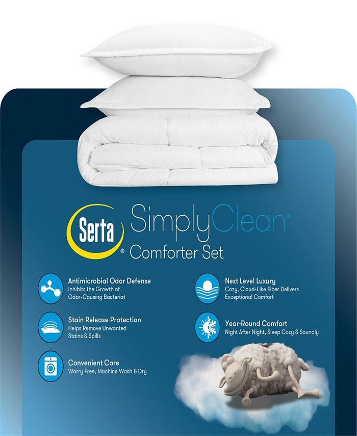 Serta Simply Clean Antimicrobial Twin Extra Long Comforter Set, 2 Piece -  Macy's