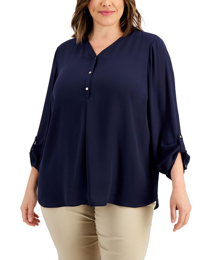 Plus Size Roll Sleeve Top Created for Macy s