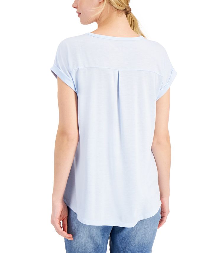 Style & Co V-Neck Graphic Top, Created for Macy's & Reviews - Tops ...