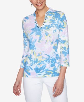 ruby rd petites embellished funnel neck knit tops