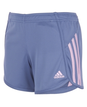 Adidas Originals Kids' Big Girls Stripe Mesh Shorts In Blue