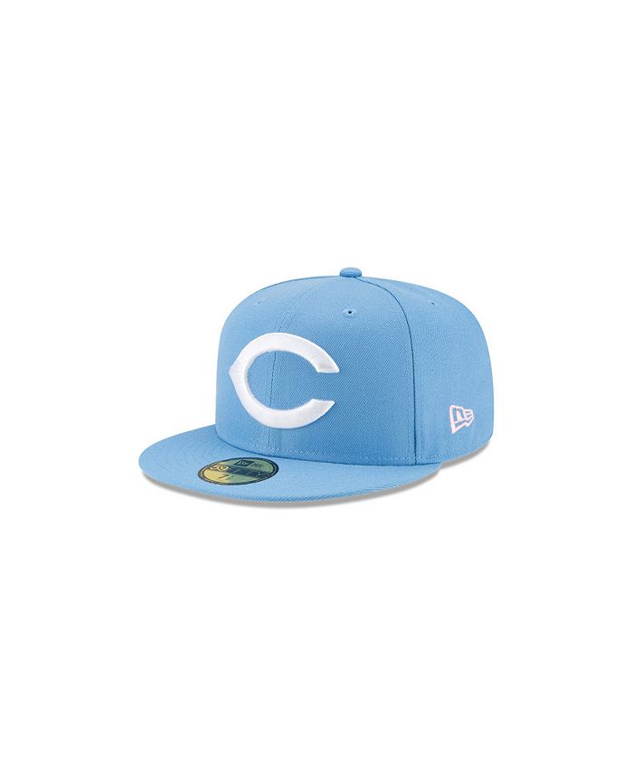 Cincinnati Reds New Era 5950 Basic Fitted Hat - Sky Blue/White