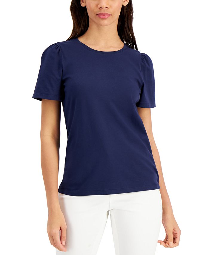 Charter Club Cotton PuffSleeve Top, Created for Macy's Macy's