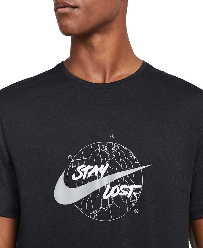 Nike Men's Dri-FIT Miler Wild Run T-Shirt & Reviews - Activewear - Men ...