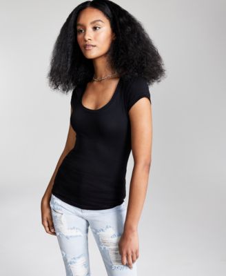 Aveto Juniors' Scoop-Neck Cap-Sleeve T 