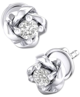 Diamond Swirl Stud Earrings (1/10 ct. t.w.) in 10k White Gold or 10k Yellow Gold