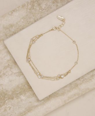 Fine Details Gold Plated Chain Cubic Zirconia Anklet