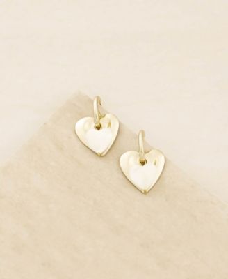 Mother of Pearl and Gold Plated Heart Earrings