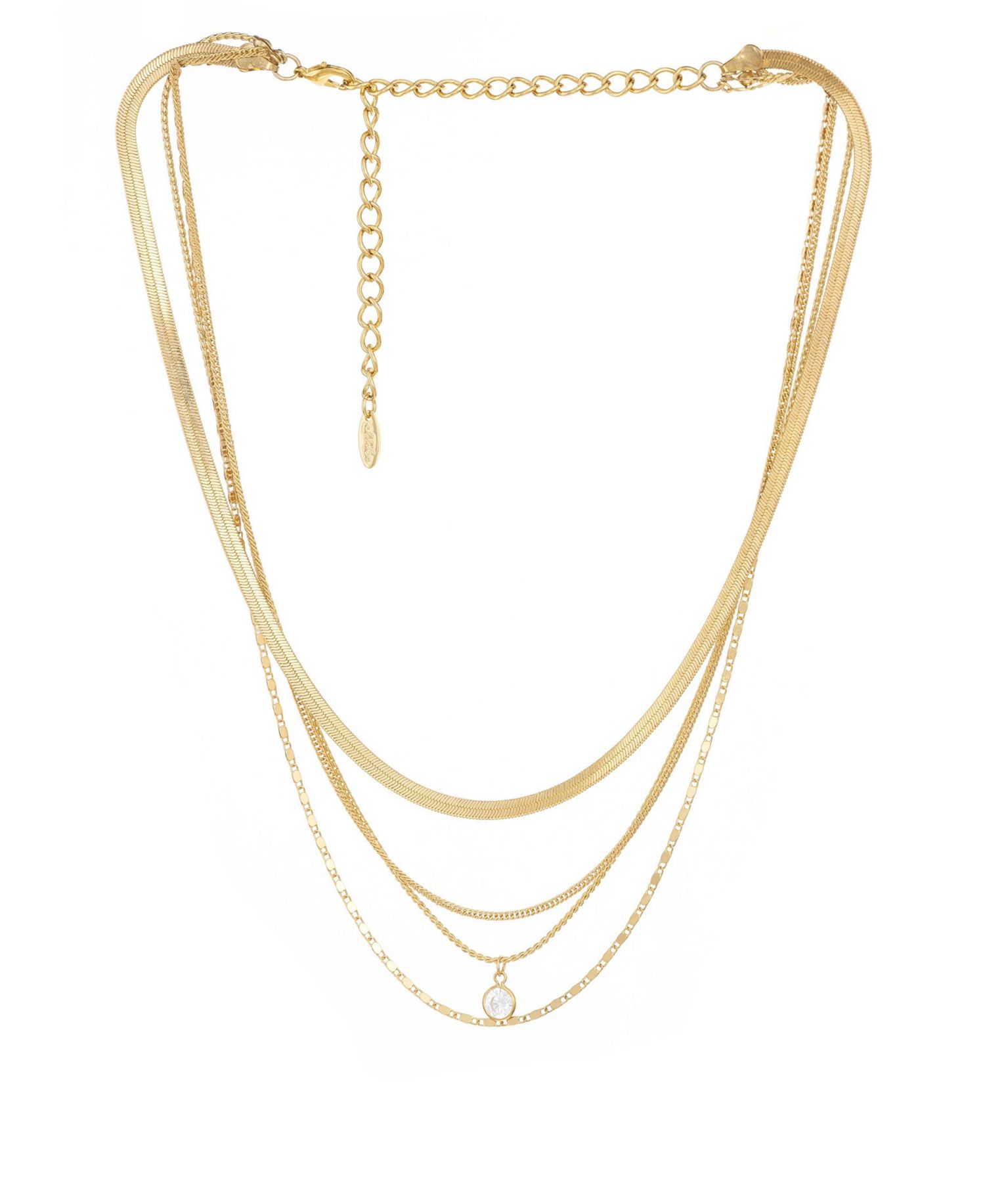 Multi-Chain Layered Gold Plated Necklace