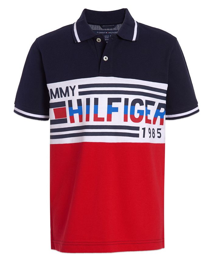 Tommy Hilfiger Little Boys Dan Pieced Graphic Polo T-shirt - Macy's