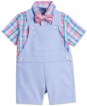 Nautica Baby Boys Solid Oxford Shortall Set