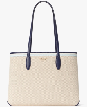 Kate Spade All Day Large Rattan Tote In Blue