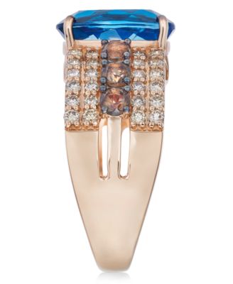 Multi-Gemstone (4-1/4 ct. t.w.) & Diamond (5/8 ct. t.w.) Ring in 14k Rose Gold