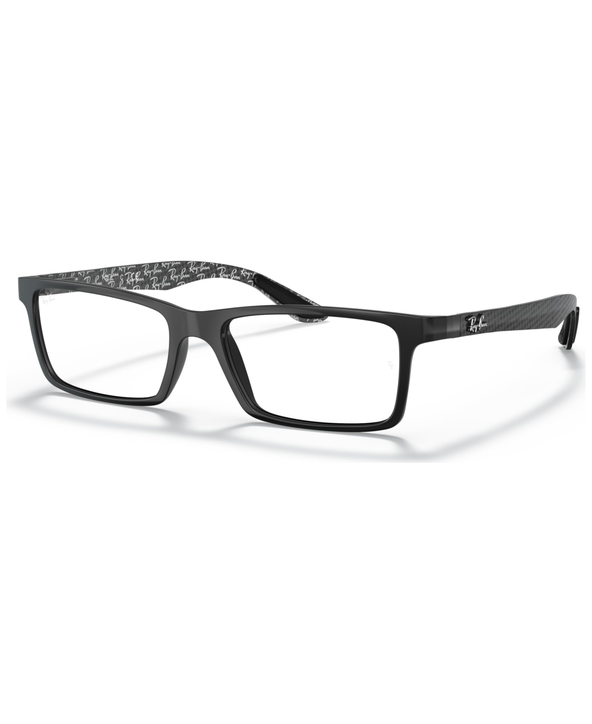 Ray Ban Rx8901 Men's Rectangle Eyeglasses In Shiny Black