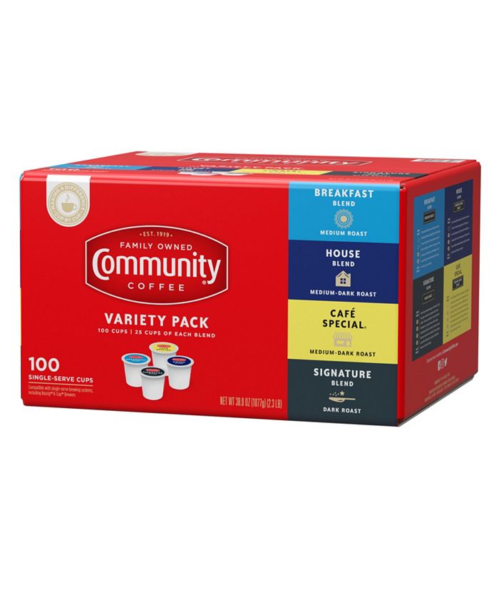 Community Coffee Variety Pack, Medium to Dark Roast Single Serve Pods