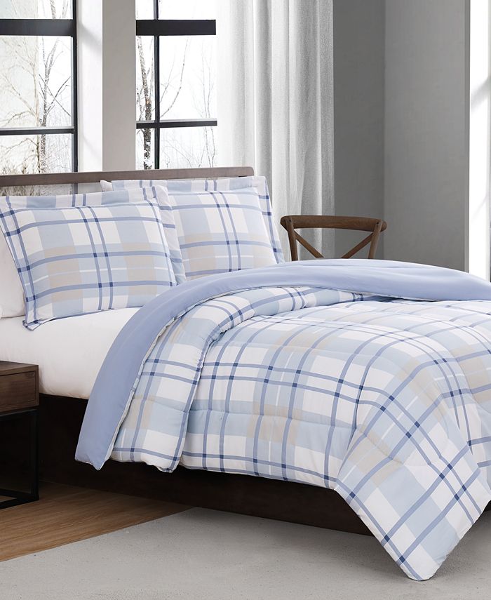 Pem America Aaron 2Pc. Reversible Plaid Twin Comforter Set, Created
