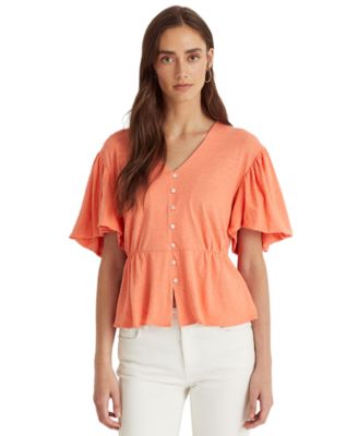 macy's ralph lauren petite tops