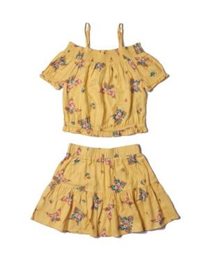 Big Girls Bardot and Skirt Challis Set