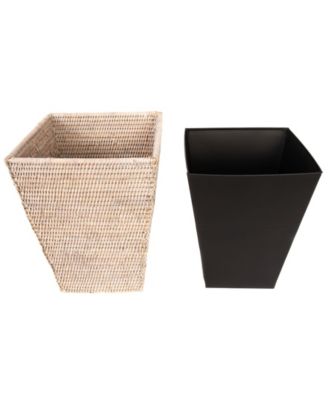 Artifacts Trading Company Square Tapered Waste Basket with Metal Liner