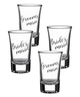 lillian rose set of 4 tall shot glasses