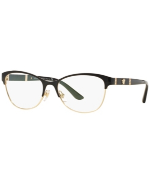 Versace Ve1233q Women's Irregular Eyeglasses In Black Gold