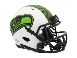 Riddell Seattle Seahawks Speed Lunar Eclipse Alt Mini Helmet In White/green
