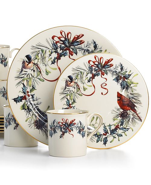 Lenox Winter Greetings 12 Pc Dinnerware Set Service For 4 Reviews Fine China Macy S
