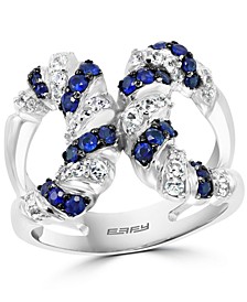 EFFY® Sapphire (1/3 ct. t.w.) & White Sapphire (3/4 ct. t.w.) Statement Ring in Sterling Silver