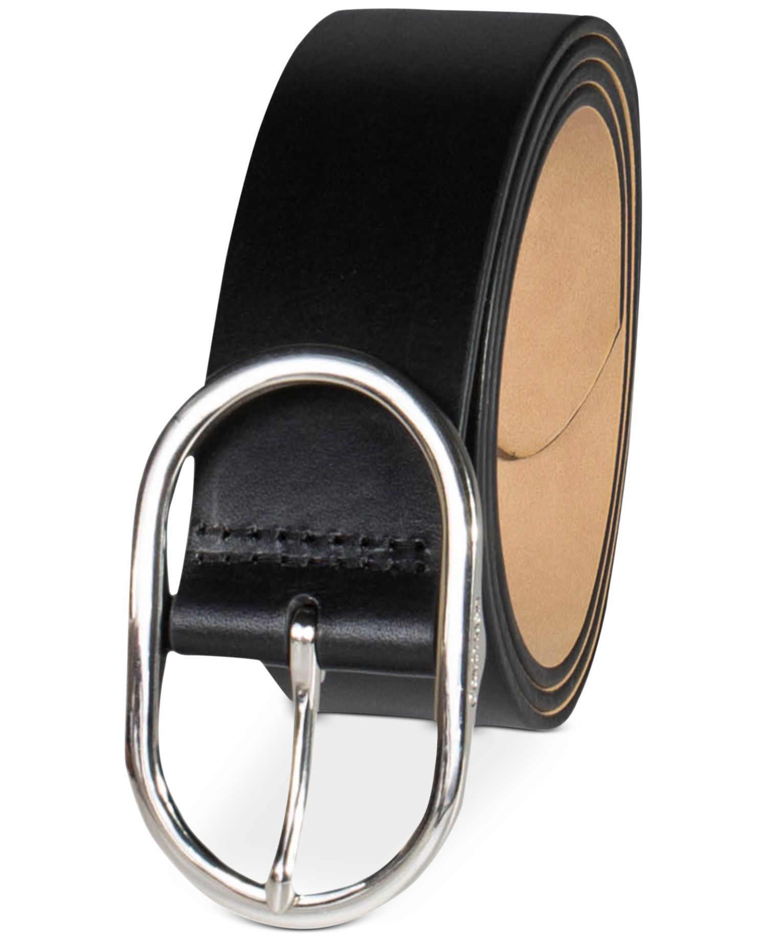 Women's Oval Center Bar Buckle Dress Belt