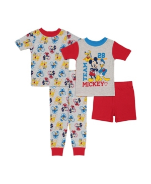 Mickey Mouse Toddler Boys 4 Piece Cotton Pajama Set