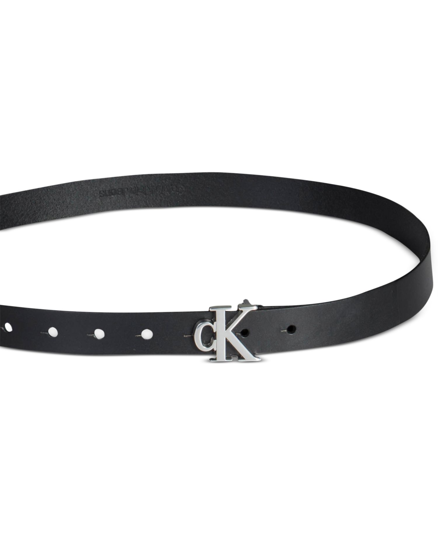 Women's CK Monogram Buckle Skinny Belt