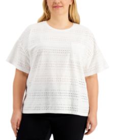 Plus Size Eyelet-Embroidered Top