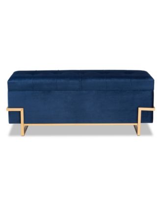 Parker Glam and Luxe Velvet Upholstered Storage Ottoman