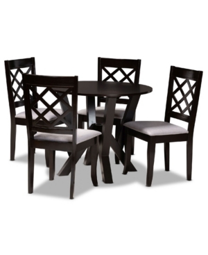 Shop Baxton Studio Adina Modern And Contemporary Fabric Upholstered 5 Piece Dining Set In Gray
