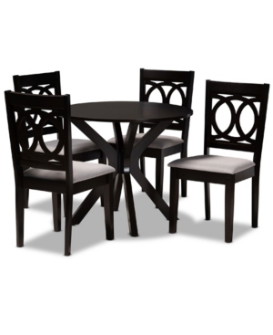 Baxton Studio Sandra Modern And Contemporary Fabric Upholstered 5 Piece Dining Set In Gray