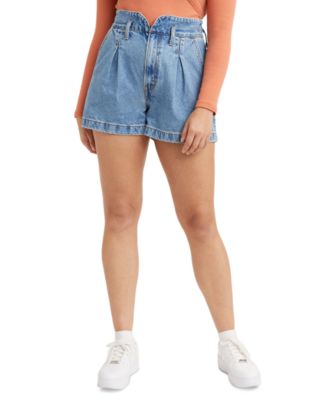 Levi's High-Waisted Distressed Cotton Mom Shorts - Macy's