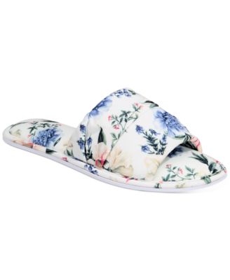 white slip on slippers