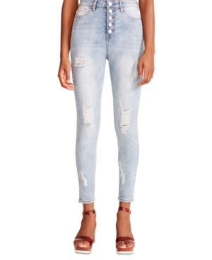 Madden Girl Juniors' Icon Ripped Skinny Jeans In Karly