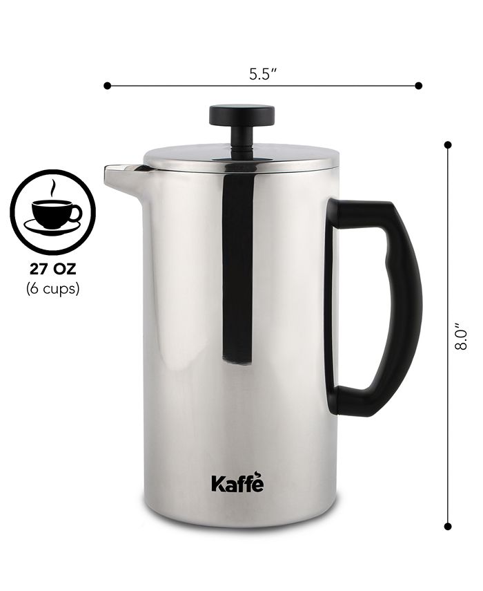 Kaffe French Press Coffee Maker. Food-grade Double-Wall Stainless Steel