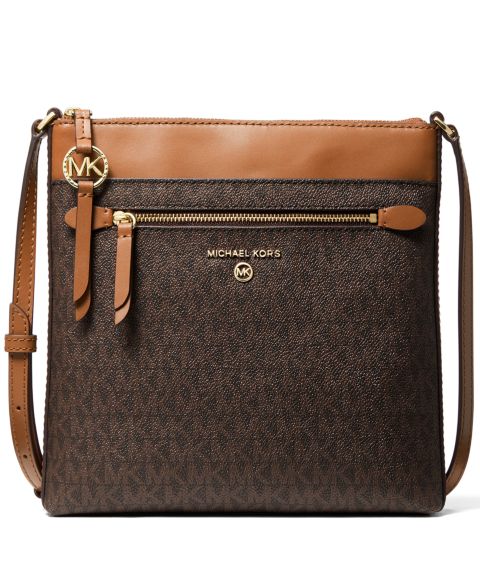 Женская сумка Michael Kors Logo Jet Set Charm Small North South Flat Crossbody, цвет: Коричневый