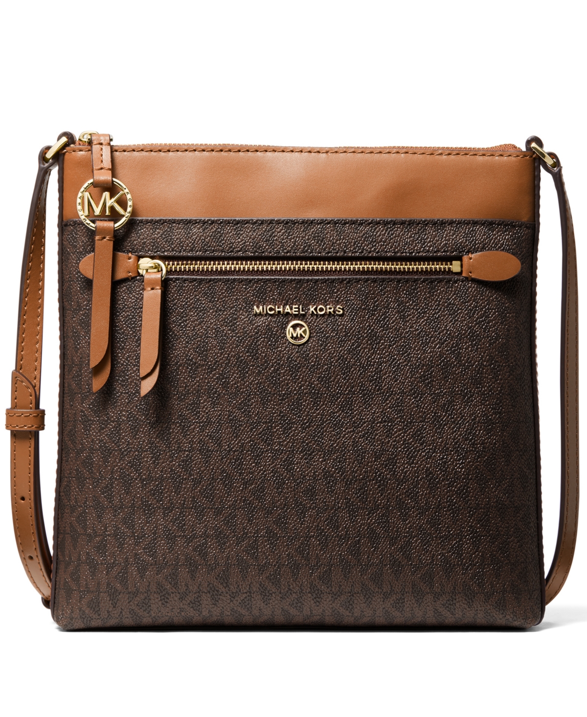 Logo Jet Set Charm North South Flat Crossbody - Acorn