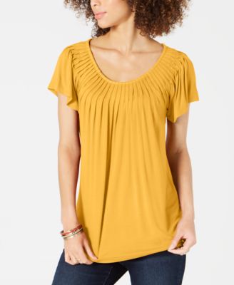 macys yellow tops